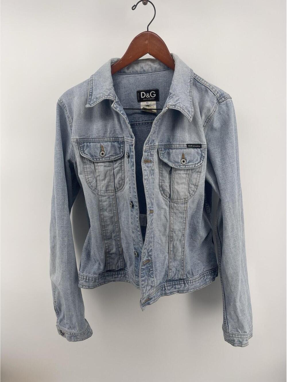 Vtg D&G Dolce & Gabbana Denim Jacket Women XL Made‎ In Italy Y2K Blue